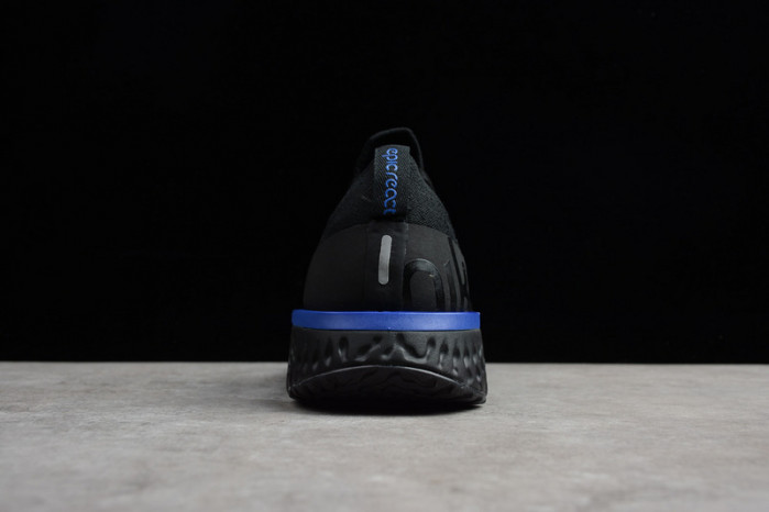 nike epic react flyknit black racer blue aq0067-004