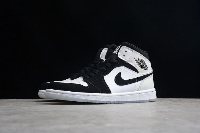 air jordan 1 mid white black diamond dh6933-100