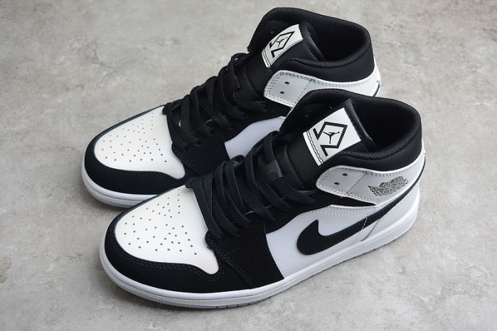 air jordan 1 mid white black diamond dh6933-100