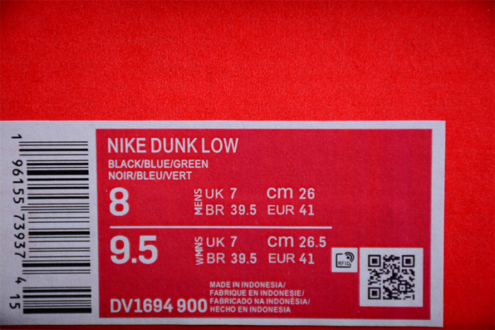 nike dunk low se acid wash baltic blue volt dv1694-900