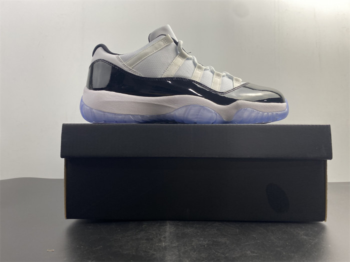 air jordan 11 retro low "concord" black/ white mens 528895-153