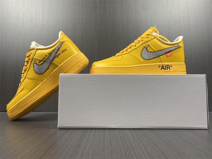 nike air force 1 low ofw university gold metallic silver dd1876-700