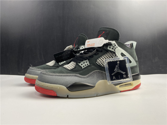 ofw x air jordan 4 “bred” black/red cv9388-001